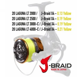 Daiwa 20 Laguna LT 2000 fertig bespult mit 0,13 mm J-Braid X4 Schnur