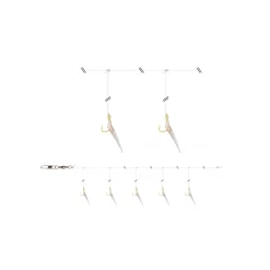 Daiwa GrandWave Herings-Vorfach 135 cm mit Fischhaut glow