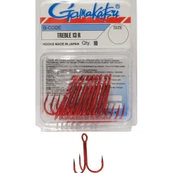 Gamakatsu Treble 13R Drillinge Rot