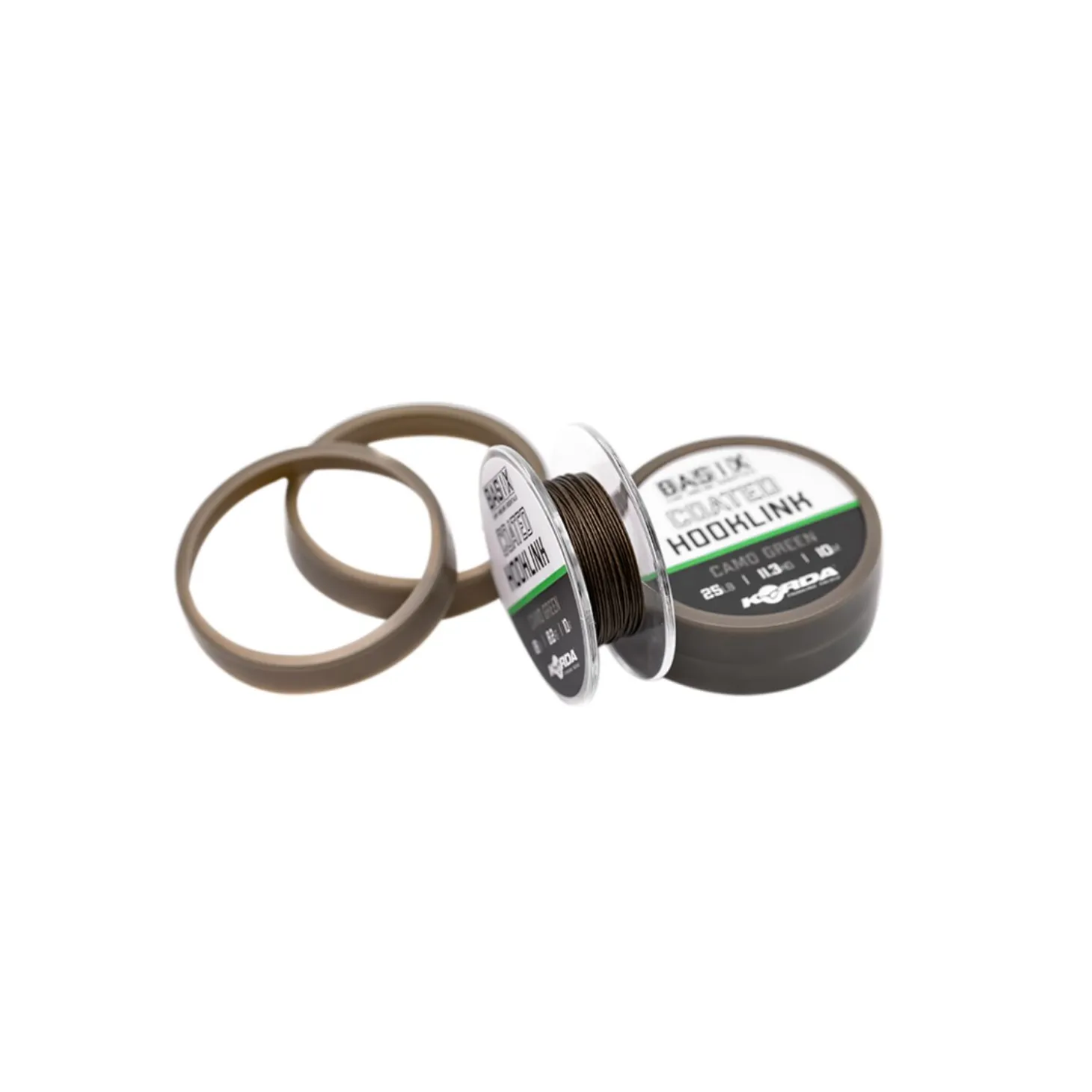 Korda Basix Coated Hooklink Vorfachmaterial Camo Green 10 m