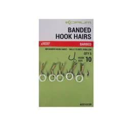 Korum Banded Hook Hairs - Barbed Gr.10 5 Stück