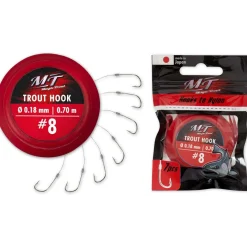 Magic Trout gebundene Forellenhaken silber 70 cm - Gr. 10