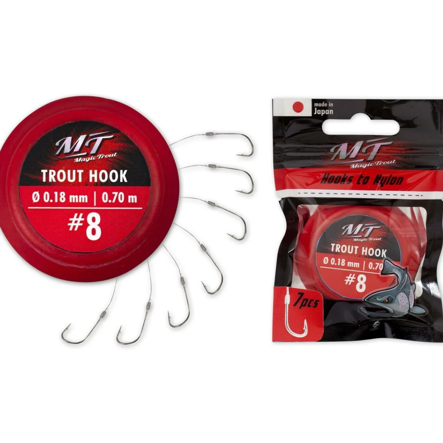Magic Trout gebundene Forellenhaken silber 70 cm - Gr. 10