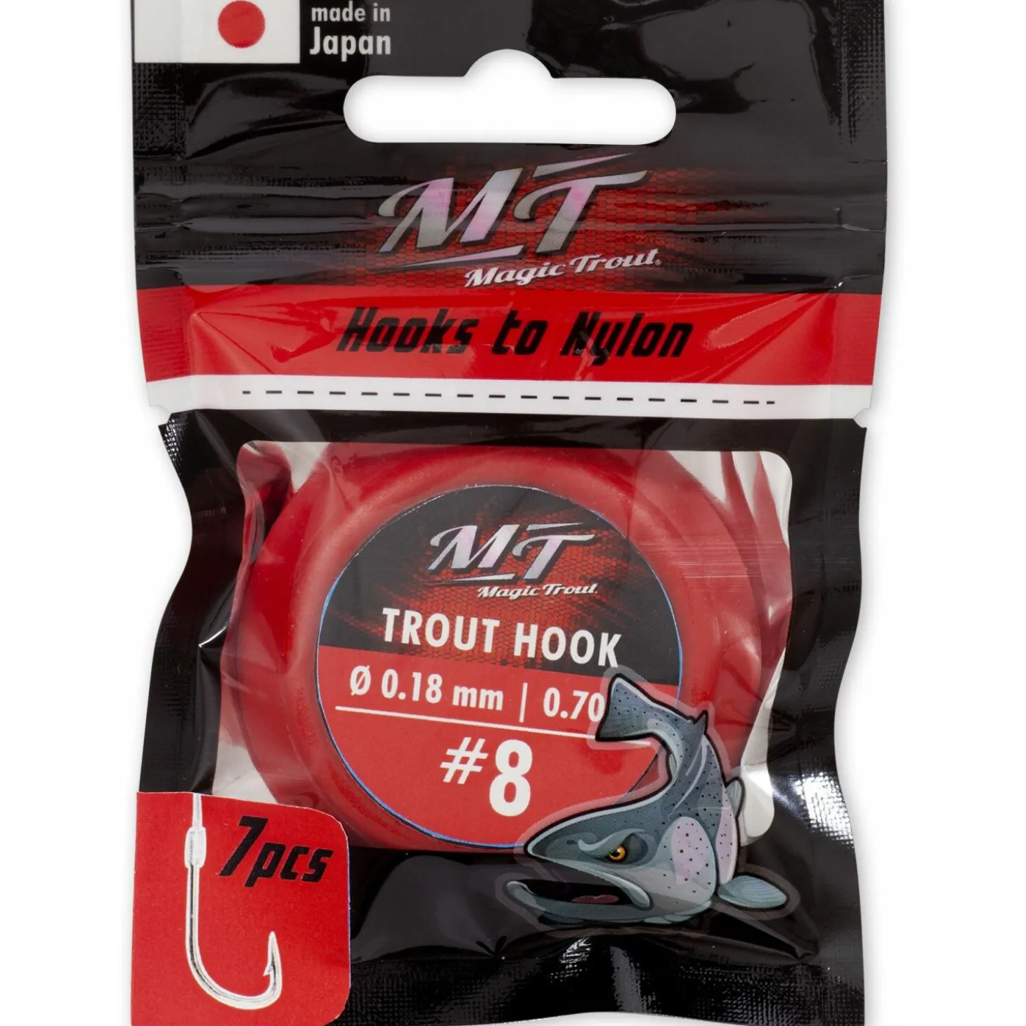 Magic Trout gebundene Forellenhaken silber 70 cm - Gr. 10