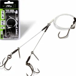Quantum #2 Mr. Pike Ghost Traces Twin Hook-Release-Rig weiß Haken: 2 Vorfach: 50cm