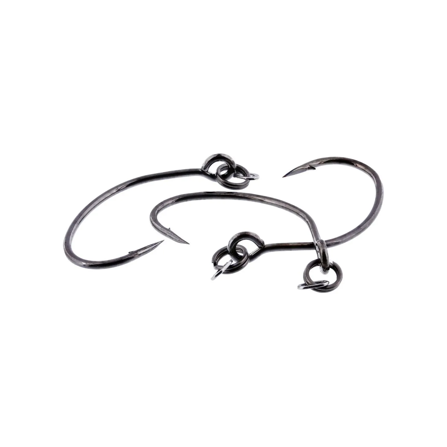 Rigged Seatrout Single Hooks schwarz Gr.2 8 Stück